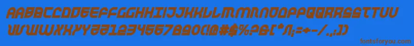 TrekTrooperBoldItalic Font – Brown Fonts on Blue Background