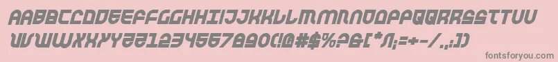 TrekTrooperBoldItalic Font – Gray Fonts on Pink Background