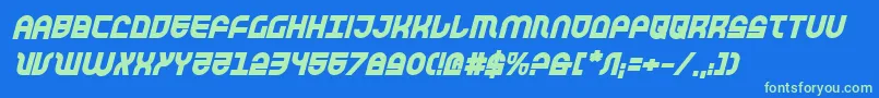 TrekTrooperBoldItalic Font – Green Fonts on Blue Background