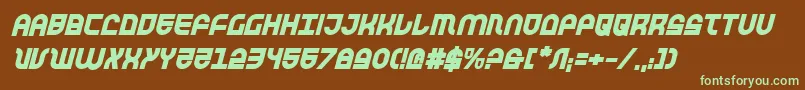 TrekTrooperBoldItalic-fontti – vihreät fontit ruskealla taustalla