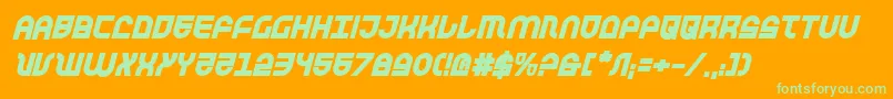 TrekTrooperBoldItalic Font – Green Fonts on Orange Background