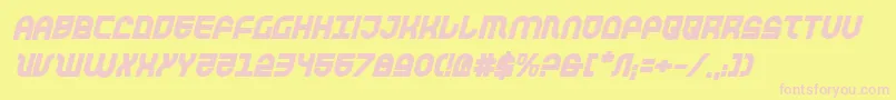 TrekTrooperBoldItalic Font – Pink Fonts on Yellow Background