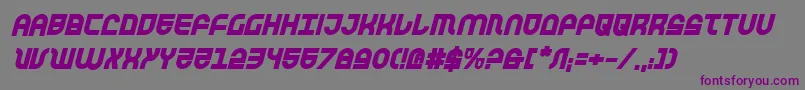 TrekTrooperBoldItalic-fontti – violetit fontit harmaalla taustalla