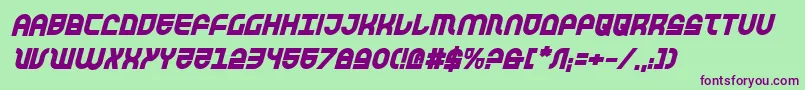 TrekTrooperBoldItalic Font – Purple Fonts on Green Background