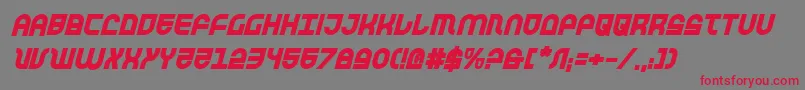 TrekTrooperBoldItalic Font – Red Fonts on Gray Background