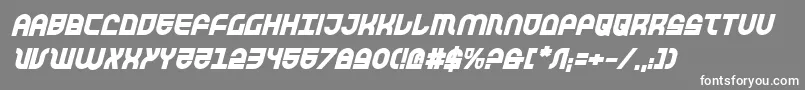 Подробнее о шрифте TrekTrooperBoldItalic Шрифт TrekTrooperBoldItalic – белые шрифты на сером фоне