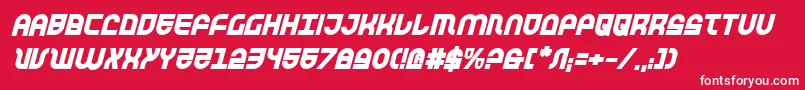 TrekTrooperBoldItalic Font – White Fonts on Red Background