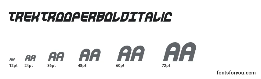 TrekTrooperBoldItalic font sizes