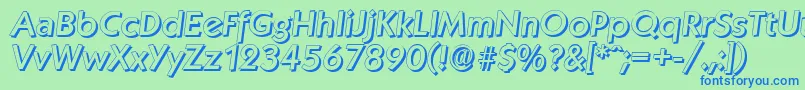 KoblenzshadowMediumItalic Font – Blue Fonts on Green Background