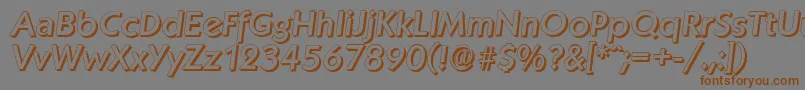 KoblenzshadowMediumItalic-fontti – ruskeat fontit harmaalla taustalla