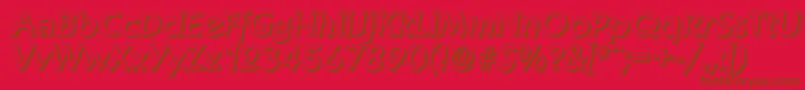 フォントKoblenzshadowMediumItalic – 赤い背景に茶色の文字