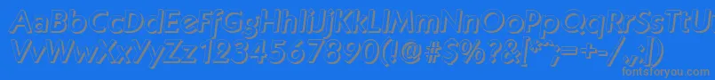 KoblenzshadowMediumItalic Font – Gray Fonts on Blue Background