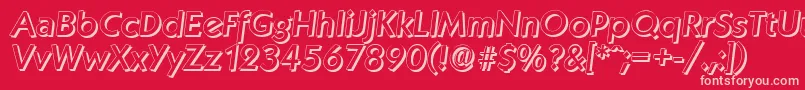 KoblenzshadowMediumItalic Font – Pink Fonts on Red Background