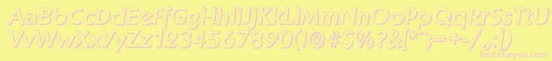 KoblenzshadowMediumItalic Font – Pink Fonts on Yellow Background