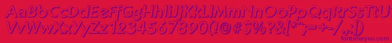 KoblenzshadowMediumItalic-fontti – violetit fontit punaisella taustalla