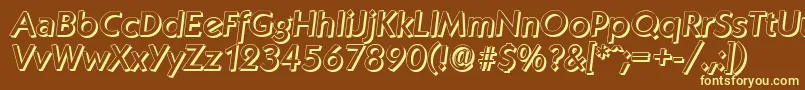 KoblenzshadowMediumItalic Font – Yellow Fonts on Brown Background
