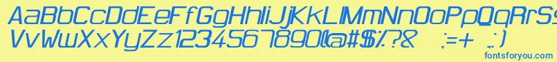 HugFemmesItalic Font – Blue Fonts on Yellow Background