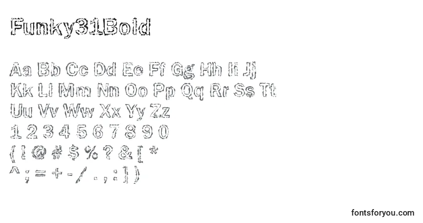 Шрифт Funky31Bold – алфавит, цифры, специальные символы