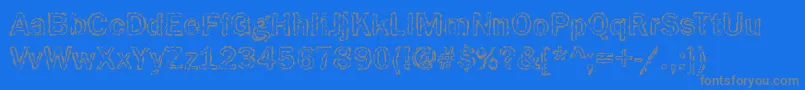 Funky31Bold-Schriftart – Graue Schriften auf blauem Hintergrund