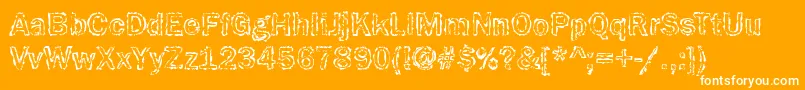 Funky31Bold-Schriftart – Weiße Schriften auf orangefarbenem Hintergrund