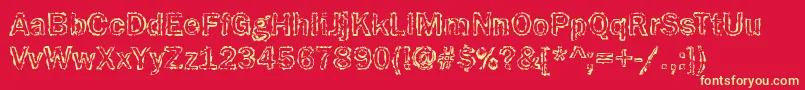 フォントFunky31Bold – 黄色の文字、赤い背景