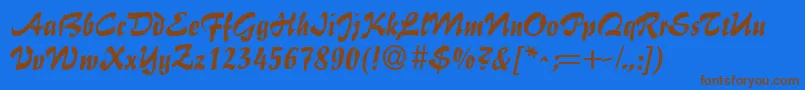 GeFlairBrush Font – Brown Fonts on Blue Background