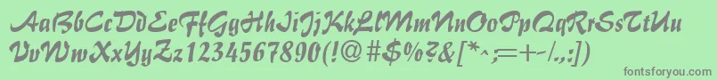GeFlairBrush Font – Gray Fonts on Green Background