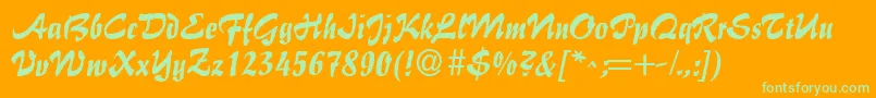 GeFlairBrush Font – Green Fonts on Orange Background