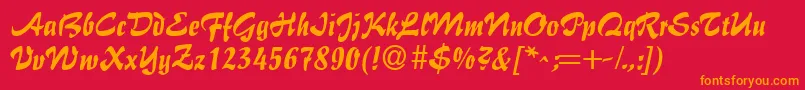 GeFlairBrush Font – Orange Fonts on Red Background