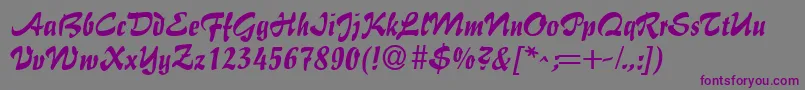 Шрифт GeFlairBrush – фиолетовые шрифты на сером фоне