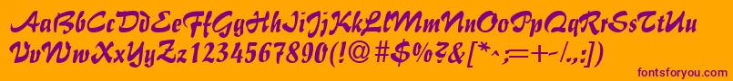 GeFlairBrush Font – Purple Fonts on Orange Background