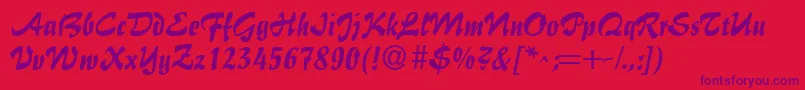 GeFlairBrush Font – Purple Fonts on Red Background