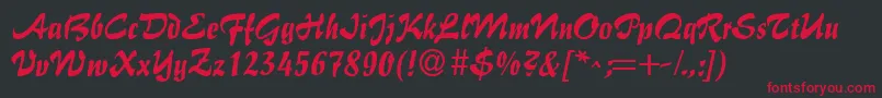GeFlairBrush Font – Red Fonts on Black Background