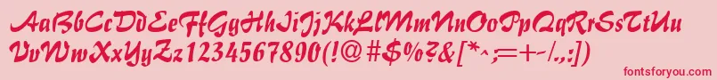GeFlairBrush Font – Red Fonts on Pink Background