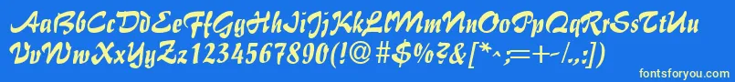 GeFlairBrush Font – Yellow Fonts on Blue Background