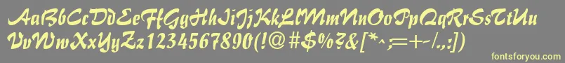 GeFlairBrush Font – Yellow Fonts on Gray Background