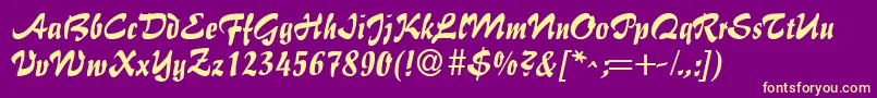 GeFlairBrush Font – Yellow Fonts on Purple Background