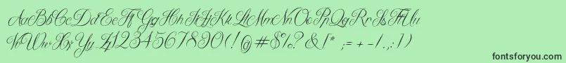 QueenOfTheMoonLight-Schriftart – Schwarze Schriften auf grünem Hintergrund