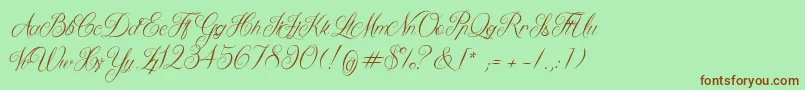 QueenOfTheMoonLight Font – Brown Fonts on Green Background