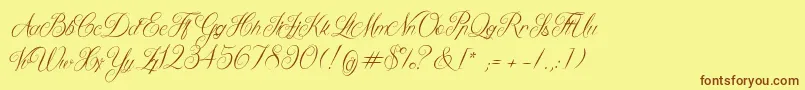 QueenOfTheMoonLight Font – Brown Fonts on Yellow Background