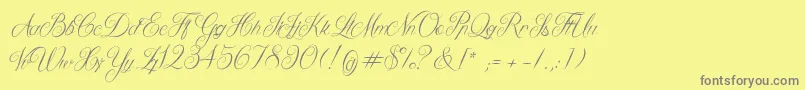 QueenOfTheMoonLight Font – Gray Fonts on Yellow Background
