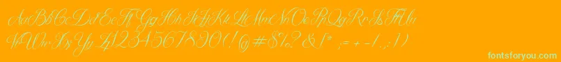 QueenOfTheMoonLight Font – Green Fonts on Orange Background