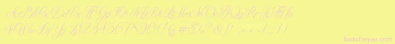 QueenOfTheMoonLight Font – Pink Fonts on Yellow Background
