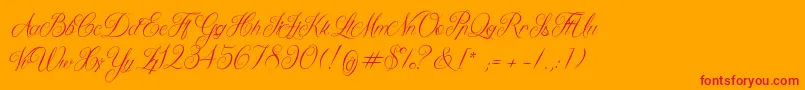 QueenOfTheMoonLight-Schriftart – Rote Schriften auf orangefarbenem Hintergrund