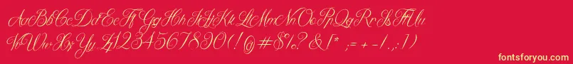 QueenOfTheMoonLight Font – Yellow Fonts on Red Background