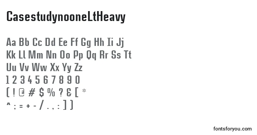 Schriftart CasestudynooneLtHeavy – Alphabet, Zahlen, spezielle Symbole