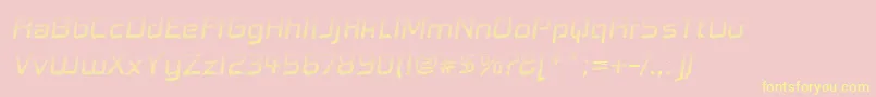 Dennishillspeeding-Schriftart – Gelbe Schriften auf rosa Hintergrund