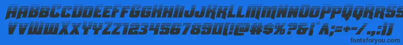 Uniongrayhalfital Font – Black Fonts on Blue Background