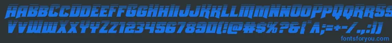 Шрифт Uniongrayhalfital – синие шрифты на чёрном фоне