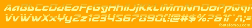 フォントUsangelhalfital – オレンジの背景に黄色の文字